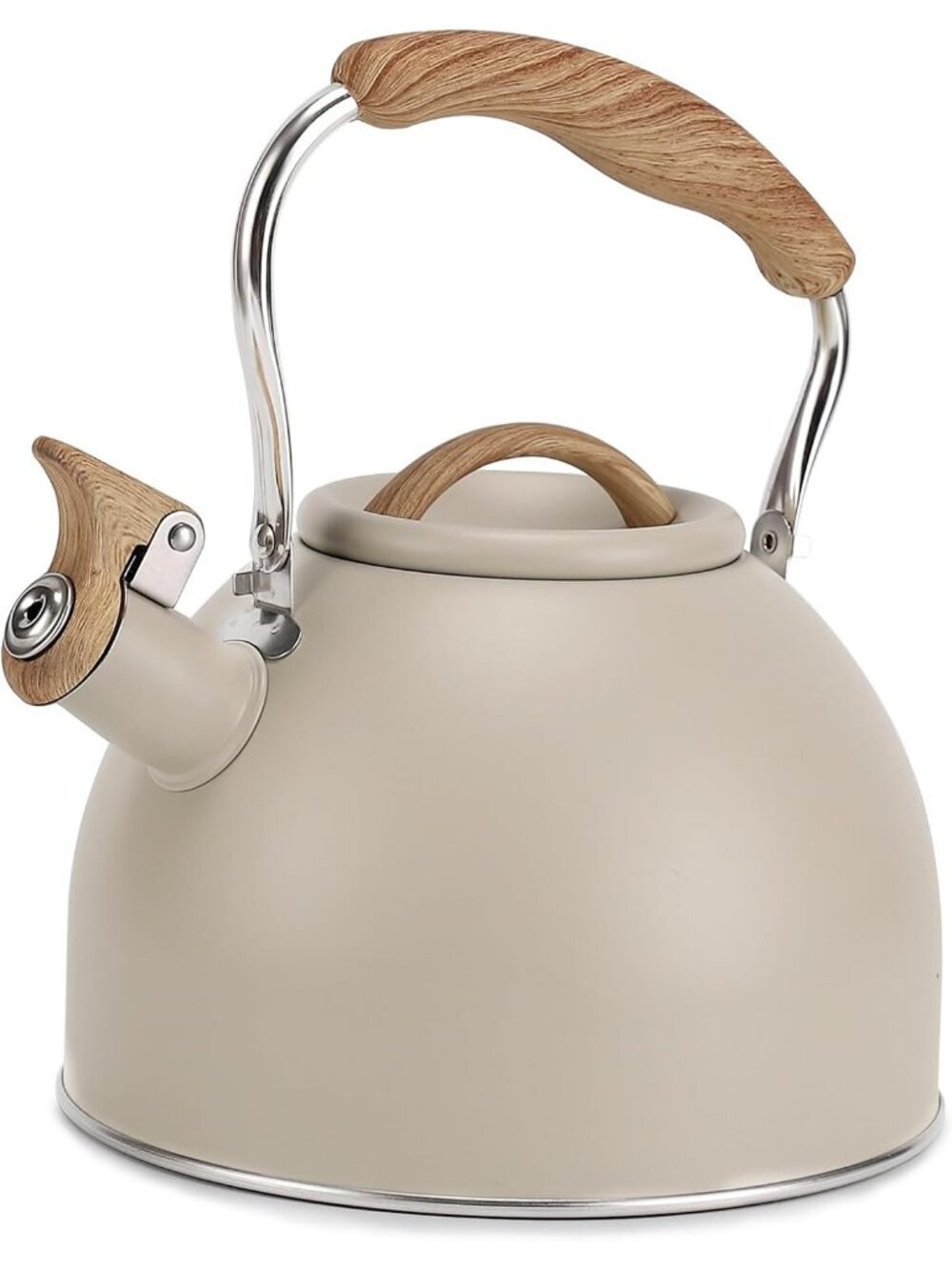 Milk White Kitchen Whistling Teakettle 100 OZ / 3 L Stainless Steel Stovetop Pot
